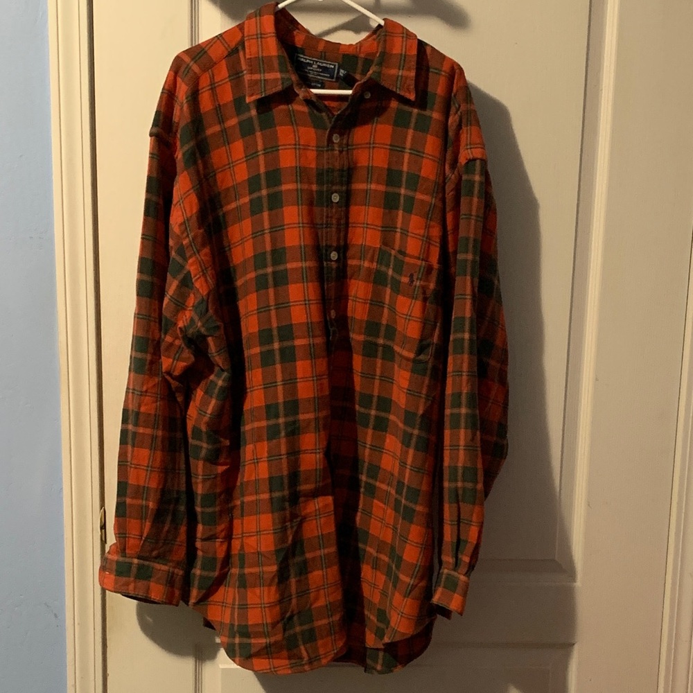 Ralph Lauren Sport Red and Green Plaid Shirt